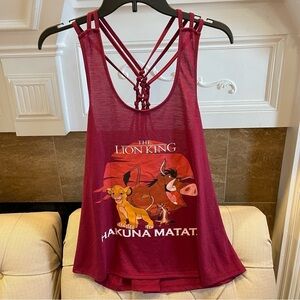 G: Disney Lion King Rope Racer Back Tank Top Junior Sz XL (15-17) Maroon